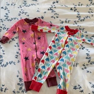 Two Hanna Andersson Organic Zip-up PJs